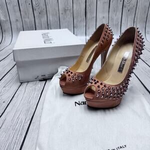 Nando Muzi Suede Platform High Heels Size 38 (US Size 7.5)